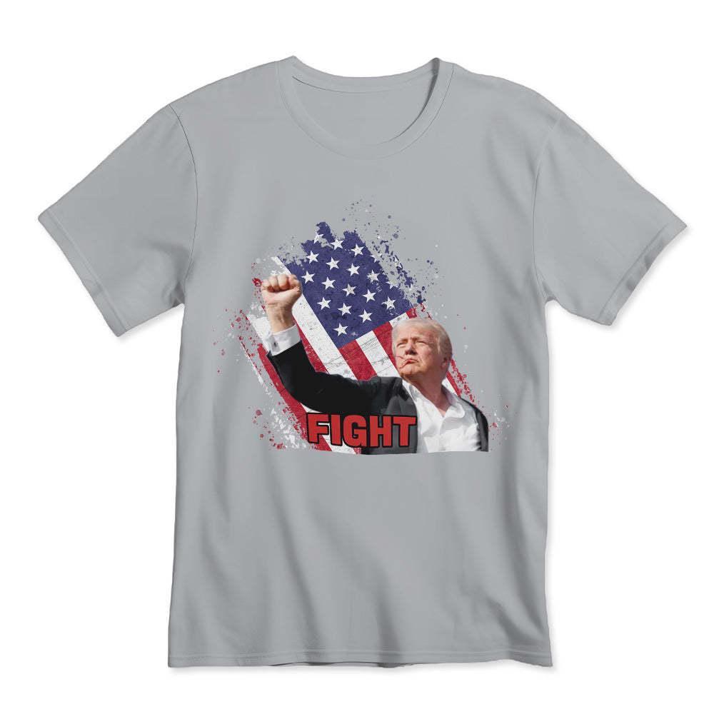 Fight! Donald Trump T-Shirt - Make America Great Again Tee, Funny Trump Shot Fight Shirt, Political Humor Gift, Unisex Tee