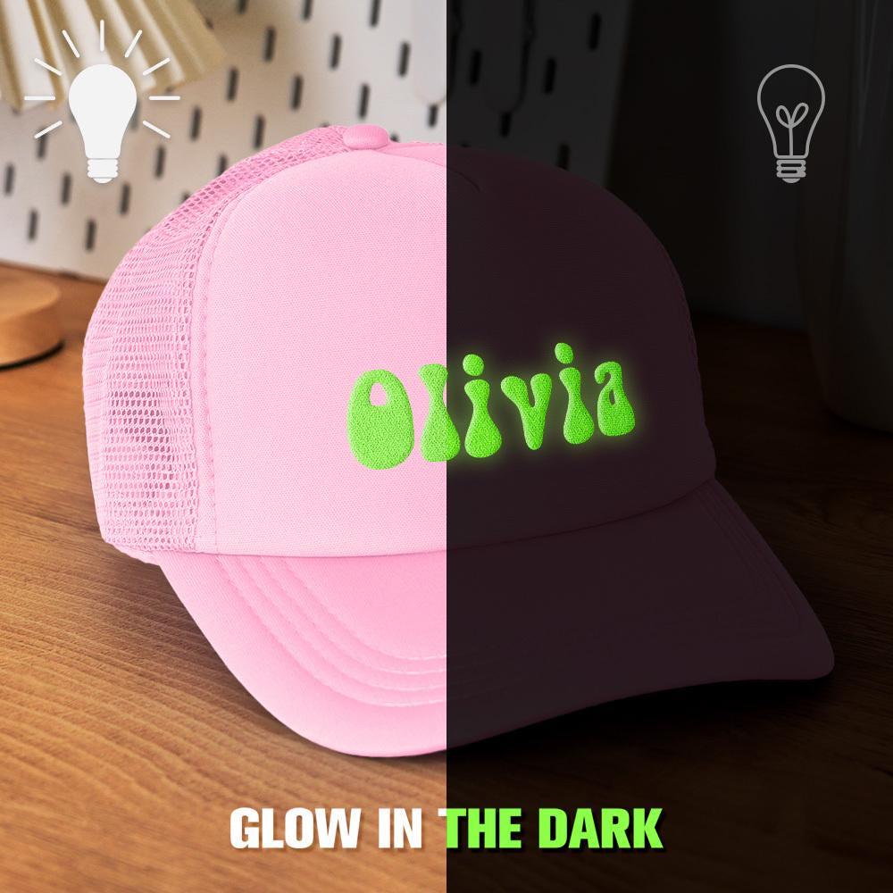 Custom Puff Print Trucker Hat - Personalized Glow-in-the-Dark Foam Caps for Adults, Ideal Back to School Gift & Accessories